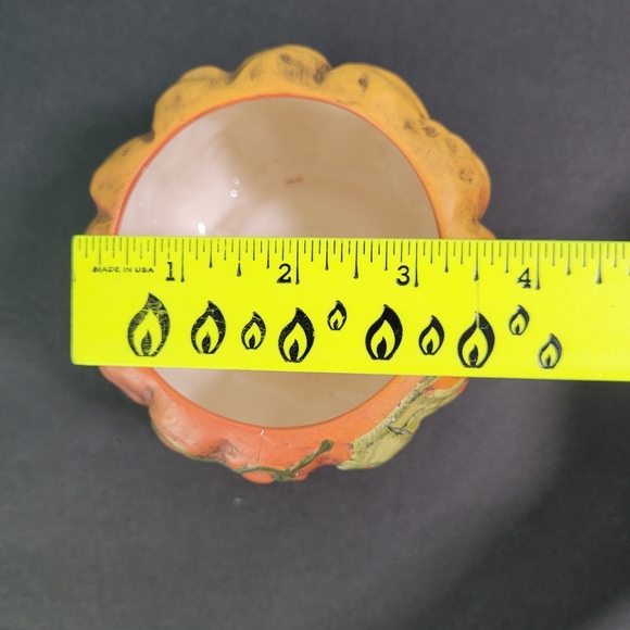 Ceramic Jack-O-Lantern Candle Holder Halloween 3.5" New Holland Floral VTG 1995 - Picture 14 of 14